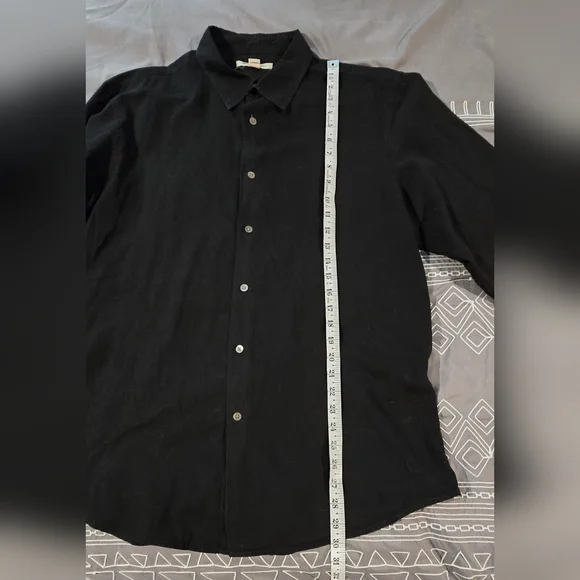 John Varvatos Men's Black Button Down Shirt Size XL - Picture 3 of 5